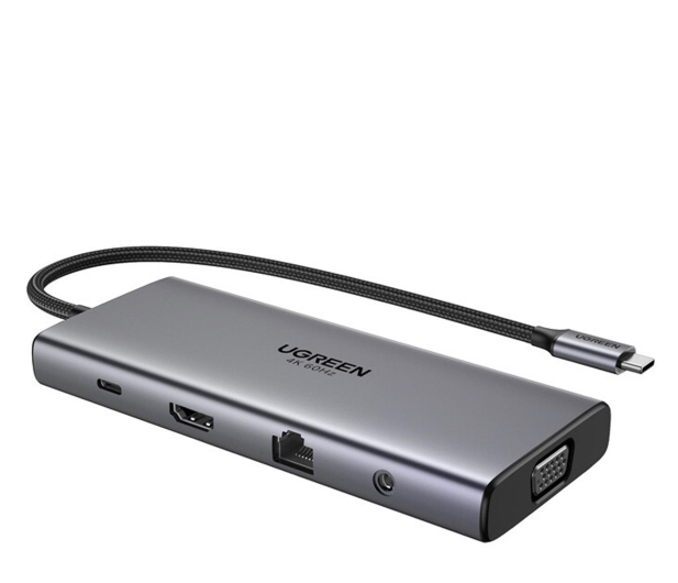 UGREEN Hub USB-C CM639 HDMI VGA 2xUSB-C 2x USB SD/TF RJ45 AUX PD 4K - 1488848 - zdjęcie 2